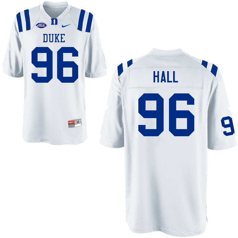 Men #96 Aaron Hall Duke Blue Devils College Football Jerseys Sale-White